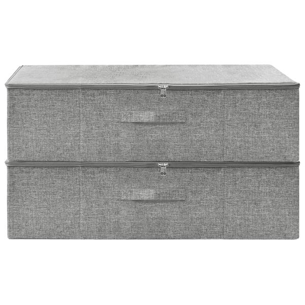 vidaXL Storage Boxes 2 pcs  Fabric 27.6x15.7x7.1" Grey