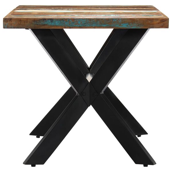 vidaXL Dining Table Various shades of wood, Steel