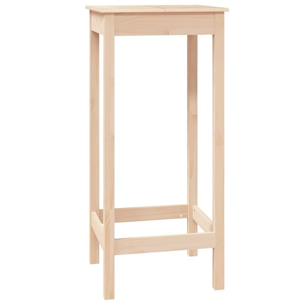 vidaXL Bar Table Natural Pine Solid Pine Wood Medium Durable Bar Table