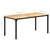 vidaXL Dining Table Natural wood color Rough Mango Wood Medium