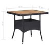 vidaXL Garden Dining Set Black Poly rattan, steel, acacia wood, polyester
