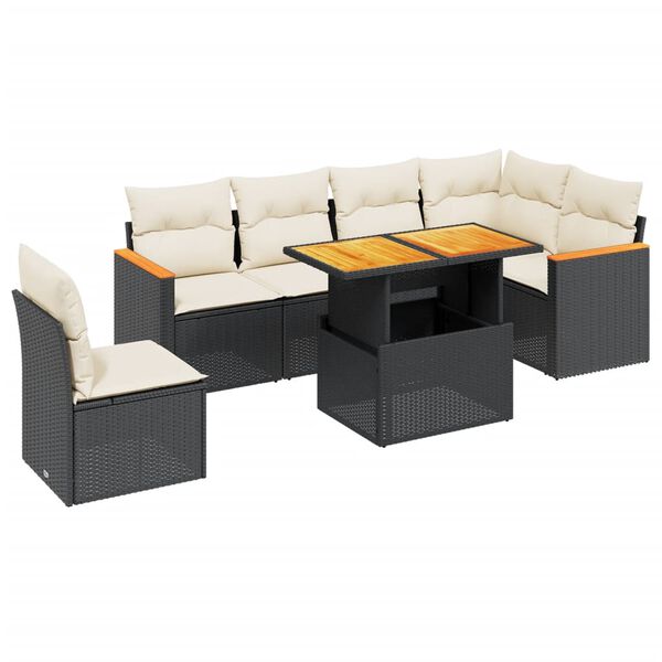 vidaXL Garden Sofa Set Black