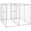 vidaXL Dog Kennel Silver Galvanized steel Large Dog Kennel Square
