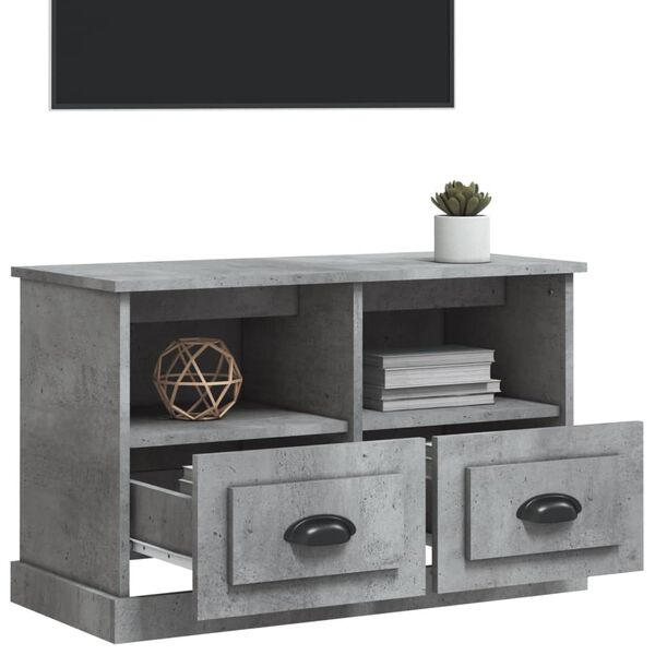 vidaXL TV Cabinet Concrete Grey Engineered wood Medium TV Cabinet