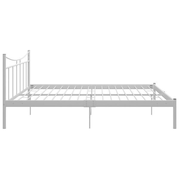 vidaXL Bed Frame White Powder-coated metal Full Durable Rectangular