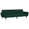 vidaXL Sofa Bed Dark Green Velvet (100% polyester), Wood, Plastic Medium