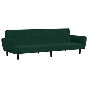 vidaXL Sofa Bed Dark Green Velvet (100% polyester), Wood, Plastic Medium