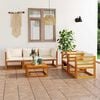vidaXL Garden Lounge Set Cream Solid Acacia Wood Modular