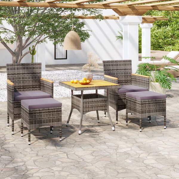 vidaXL Garden Dining Set Grey