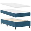 vidaXL LED Box Spring Bed with Mattress Blue 35.4" x 78.7" Velvet