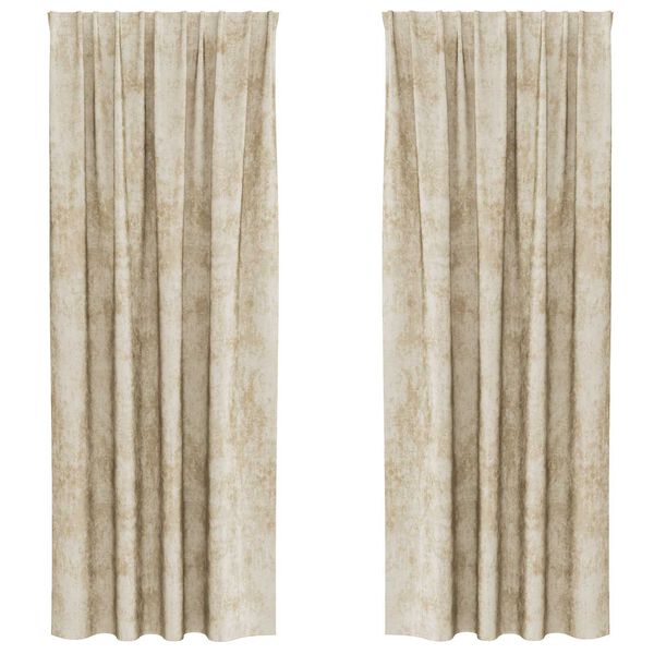 vidaXL Velvet Curtains 2 pcs Cream 102.36 x 55.12 in Velvet