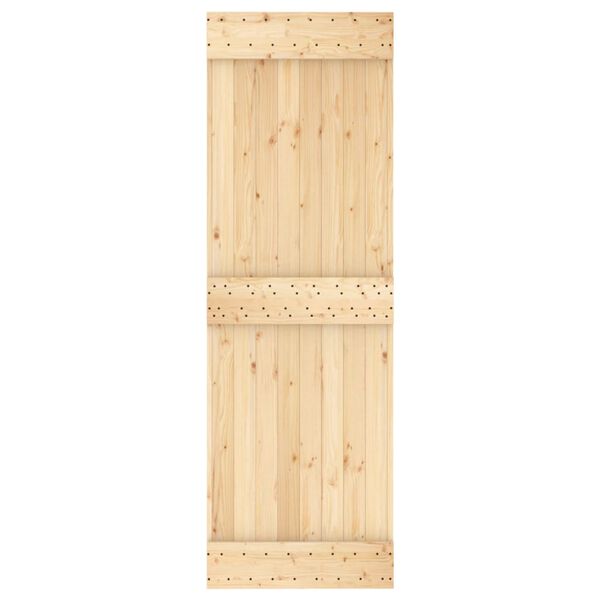 vidaXL Sliding Door with Hardware Set 27.6x82.7" Solid Wood Pine