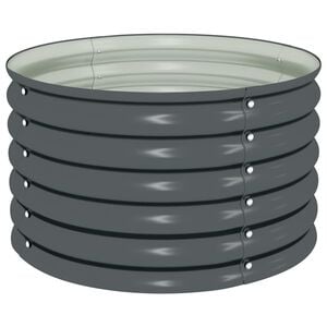 vidaXL Garden Raised Bed Grey Galvanized steel Medium Durable