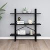 vidaXL Book Cabinet Black Solid pine wood, metal Medium Book Cabinet