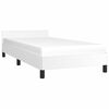 vidaXL Bed Frame With Headboard White Faux leather, Plywood, Engineered wood