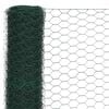 vidaXL Chicken Wire Fence Steel with PVC Coating 82.0x3.9' Green