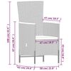 vidaXL Garden Dining Set Black and Cream White