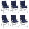 vidaXL Lowback Chair Cushion Set of 6 Navy Blue