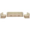 vidaXL Garden Lounge Set Honey brown, Cream Solid pine wood, 100% polyester