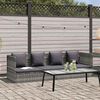vidaXL Garden Bed Grey PE Rattan 78.7x23.6 in Adjustable Armrests