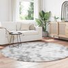 vidaXL Shaggy Rug Silver Grey 100% Polyester 78.7 in diameter Round Rug