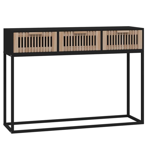 vidaXL Console Table Black Engineered wood, iron Narrow Console Table