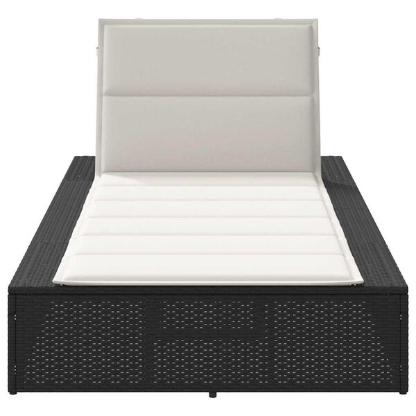 vidaXL Sunbed Black, Cream White