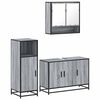 vidaXL Bathroom Furniture Set Grey sonoma Engineered wood, metal, glass