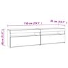 vidaXL TV Cabinet Set of 2 White Engineered Wood 29.5 x 13.8 x 15.7 in