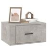 vidaXL Wall-mounted Bedside Cabinet Concrete Grey Engineered wood Medium