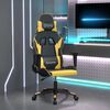 vidaXL Gaming Chair Black and Gold Faux Leather