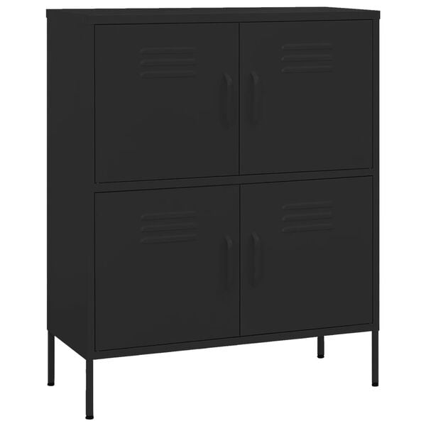vidaXL Storage Cabinet Black 31.5"x13.8"x40" Steel