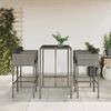 vidaXL Garden Bar Set Grey PE rattan Standard Footrest Garden Bar Set