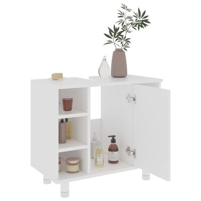 vidaXL Bathroom Cabinet White 23.6"x12.6"x21.1" Engineered Wood