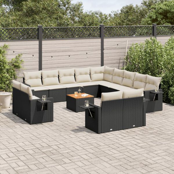 vidaXL Garden Sofa Set Black