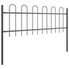 vidaXL Garden Fence 3 pcs Grey 16.73 x 1.97 ft Powder-coated Steel