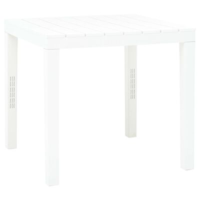 vidaXL Patio Table White 30.7"x30.7"x28.3" Plastic