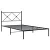 vidaXL Bed Frame Black Powder-Coated Steel Single Bed Frame