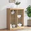 vidaXL Sideboard Sonoma Oak Engineered Wood, Glass Medium