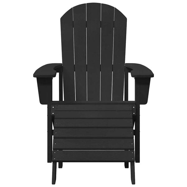 vidaXL Adirondack Chair Black 32.28 x 29.13 x 36.22 in HDPE