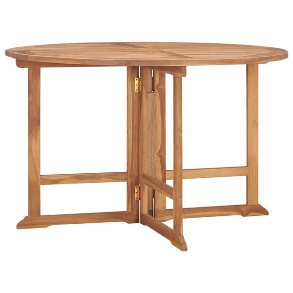 vidaXL Garden Dining Table Natural teak Teak wood Medium Foldable