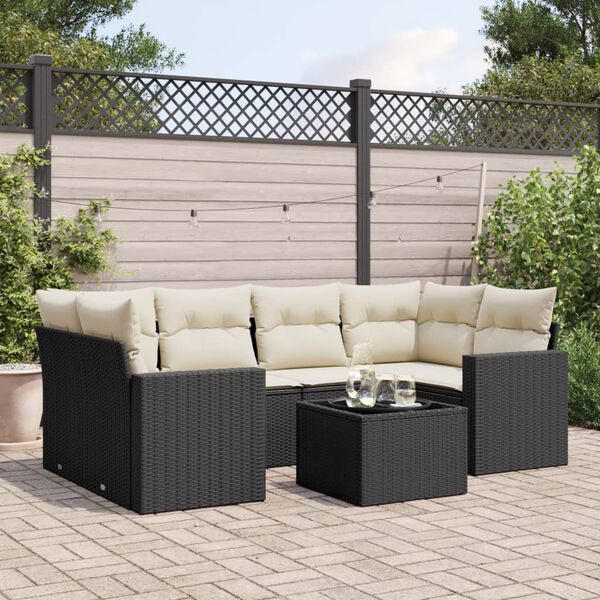 vidaXL Garden Sofa Set Black PE Rattan Large Modular Garden Sofa Set