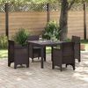 vidaXL Garden Dining Set 5 pcs Brown Polt rattan
