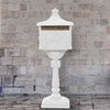 vidaXL Pedestal Letterbox White Cast aluminum Standard Decorative Inlays