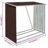 vidaXL Garden Log Storage Shed Galvanized Steel 64.2"x32.7"x60.6" Brown