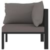 vidaXL Corner Sofa Anthracite Poly rattan, aluminum, fabric (100% polyester)