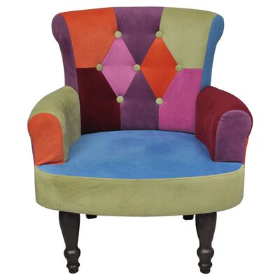 Patchwork French Style Chair with Armrests