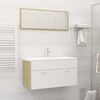 vidaXL Bathroom Furniture Set White and sonoma oak