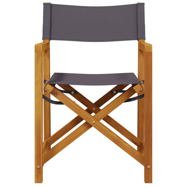 vidaXL Folding Director Chair Set of 2 Dark grey