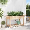 vidaXL Garden Planter Beige 61.02 x 23.23 x 30.12 in Solid Fir Wood